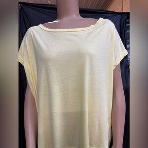 Garnet Hill Cream Cap Sleeve Relaxed Tee
